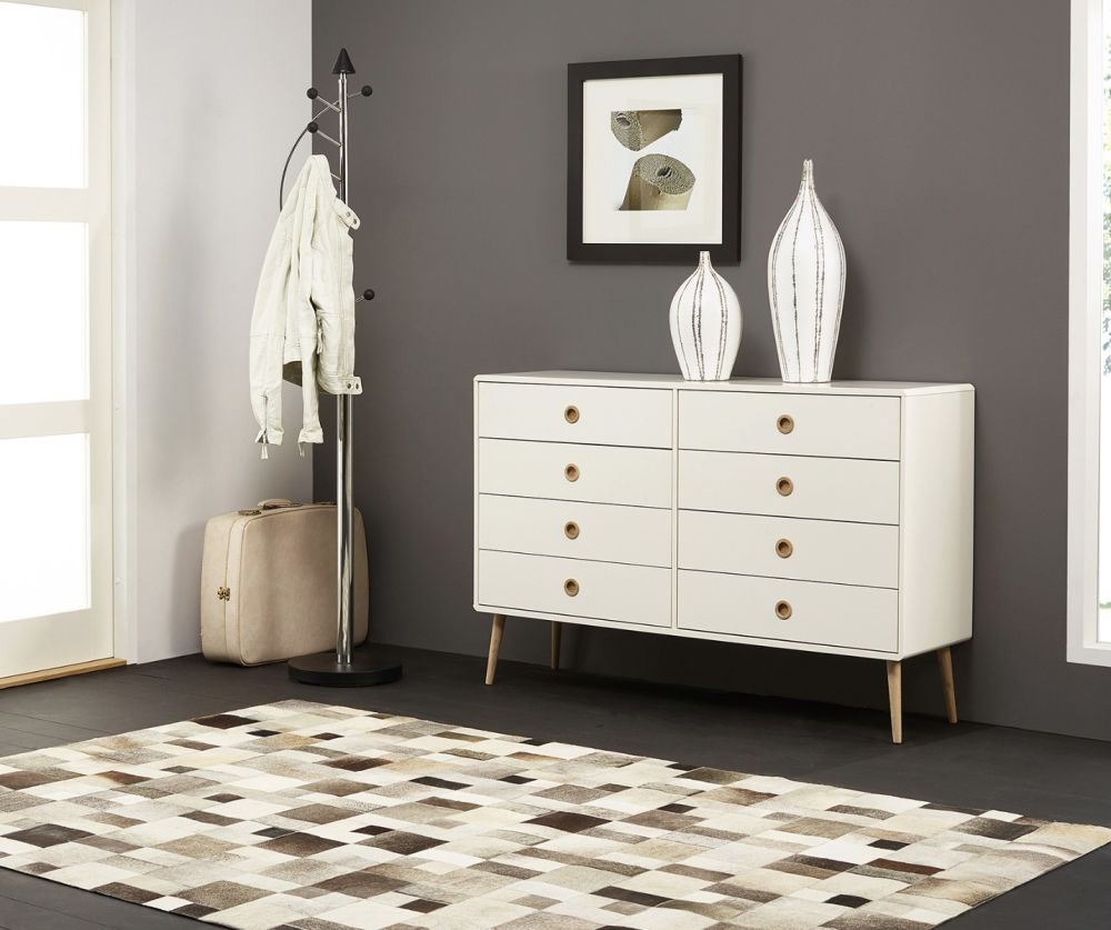 FTG Softline Off White 4 + 4 Drawer Wide Chest 