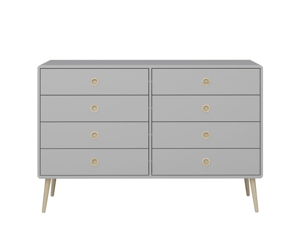 FTG Softline Grey 4 + 4 Drawer Wide Chest 