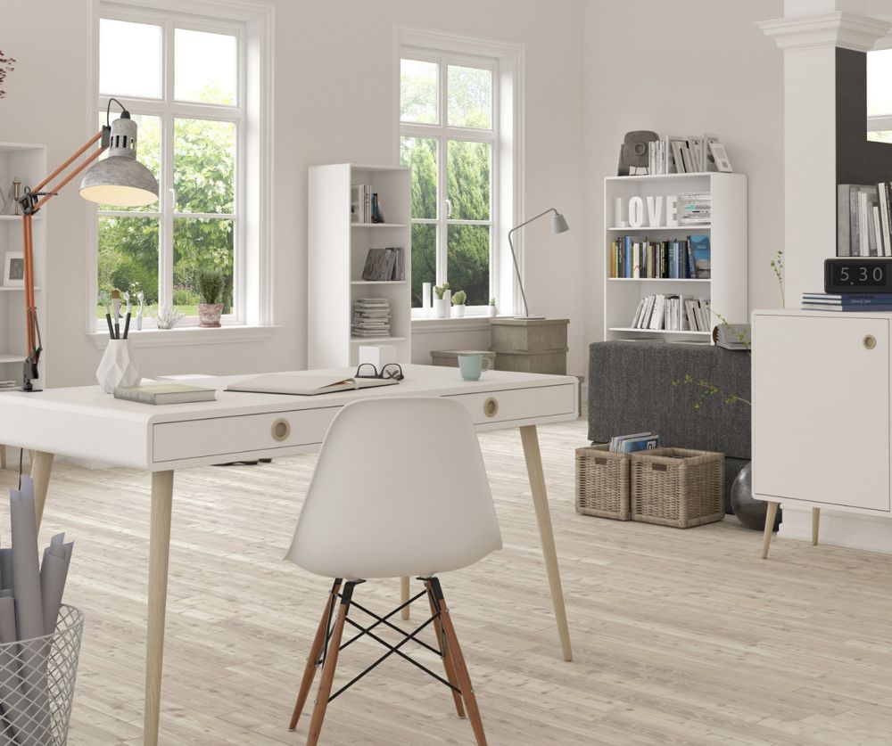 FTG Softline Off White 2 Drawer Standard Desk 