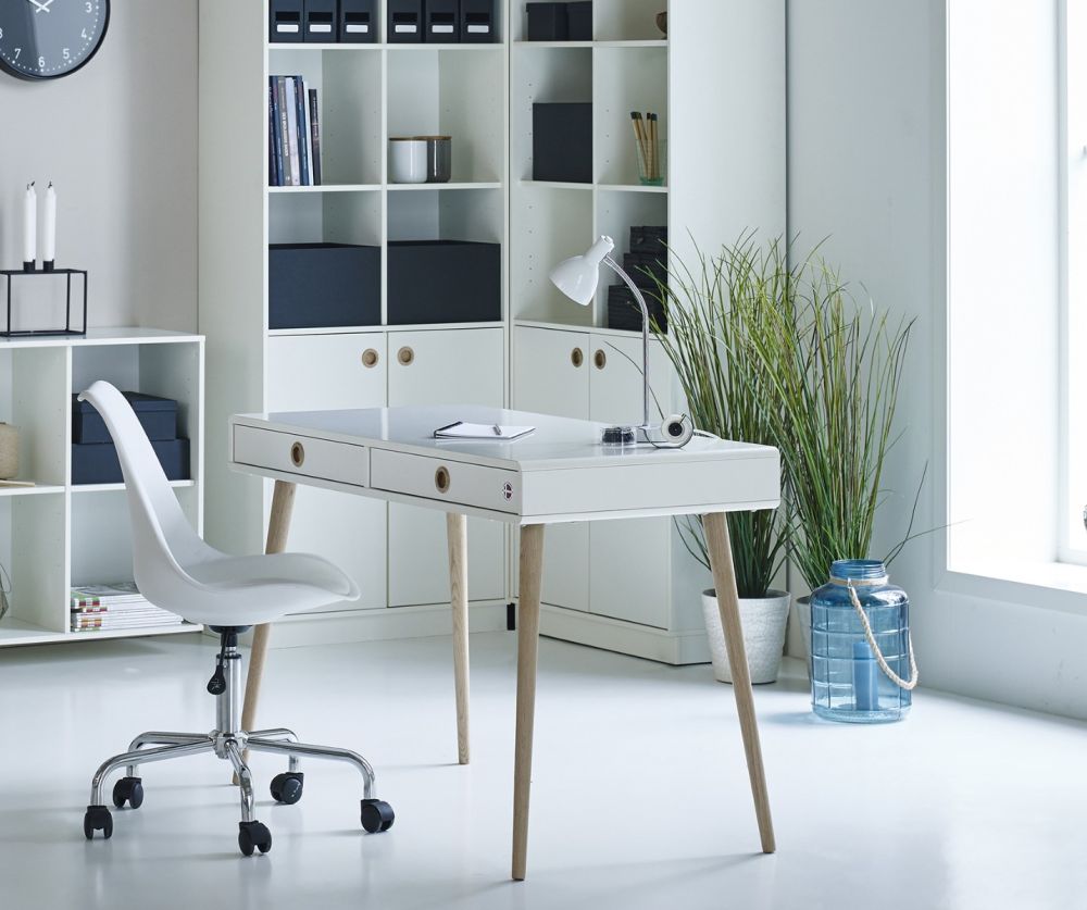 FTG Softline Off White 2 Drawer Standard Desk 
