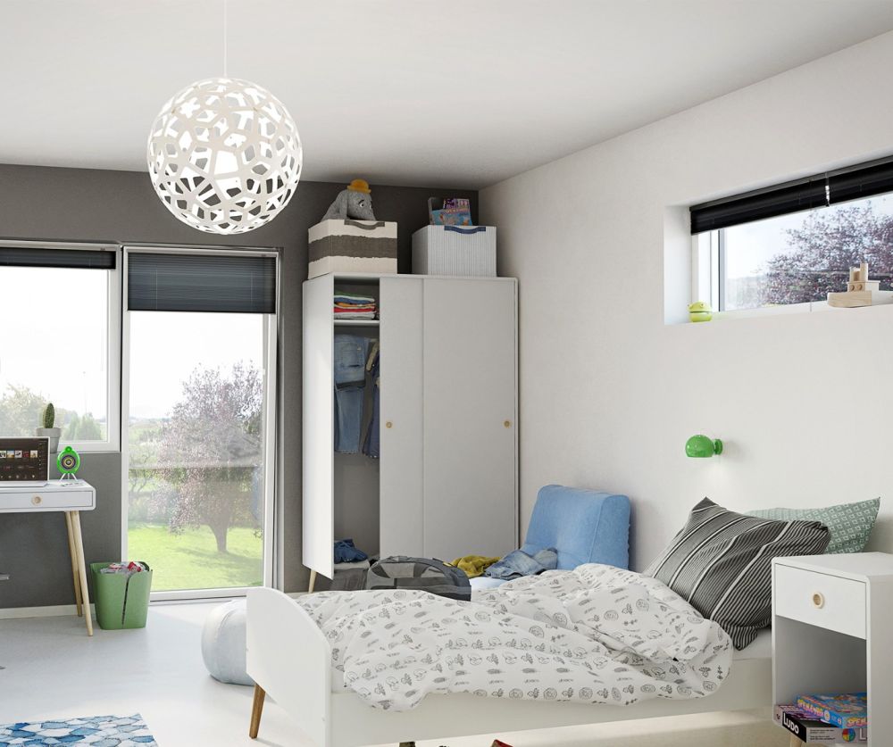 FTG Softline Off White 2 Door Sliding Wardrobe