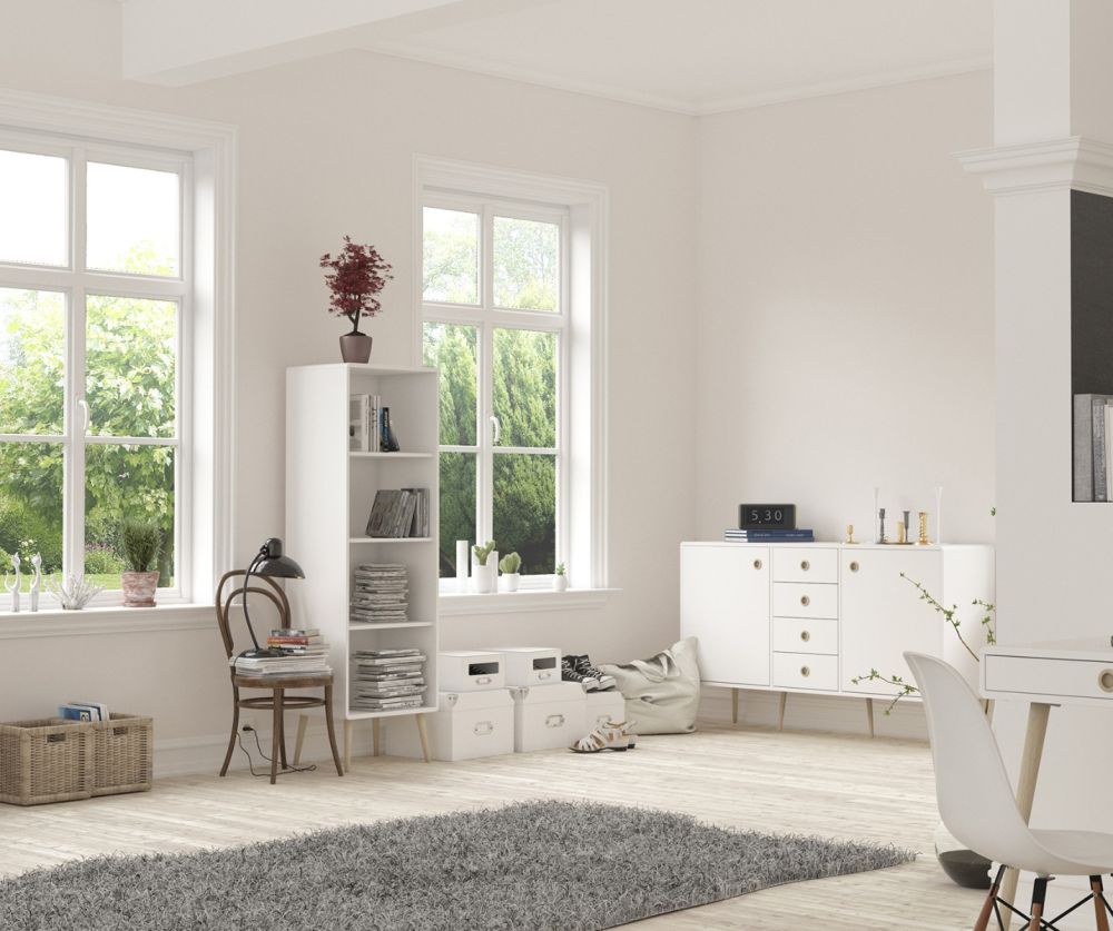 FTG Softline Off White Narrow Bookcase