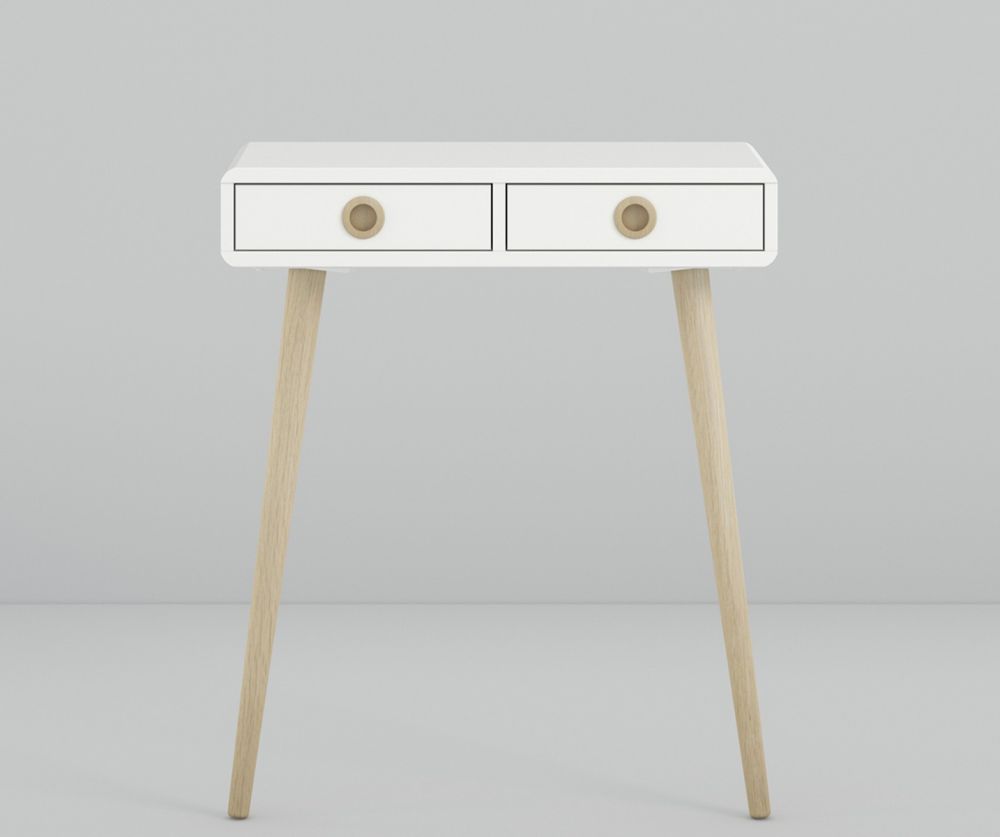FTG Softline Off White 2 Drawer Low Hall Table