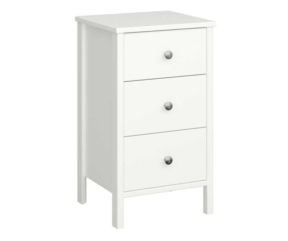 FTG Tromso Off White 3 Drawer Bedside Cabinet