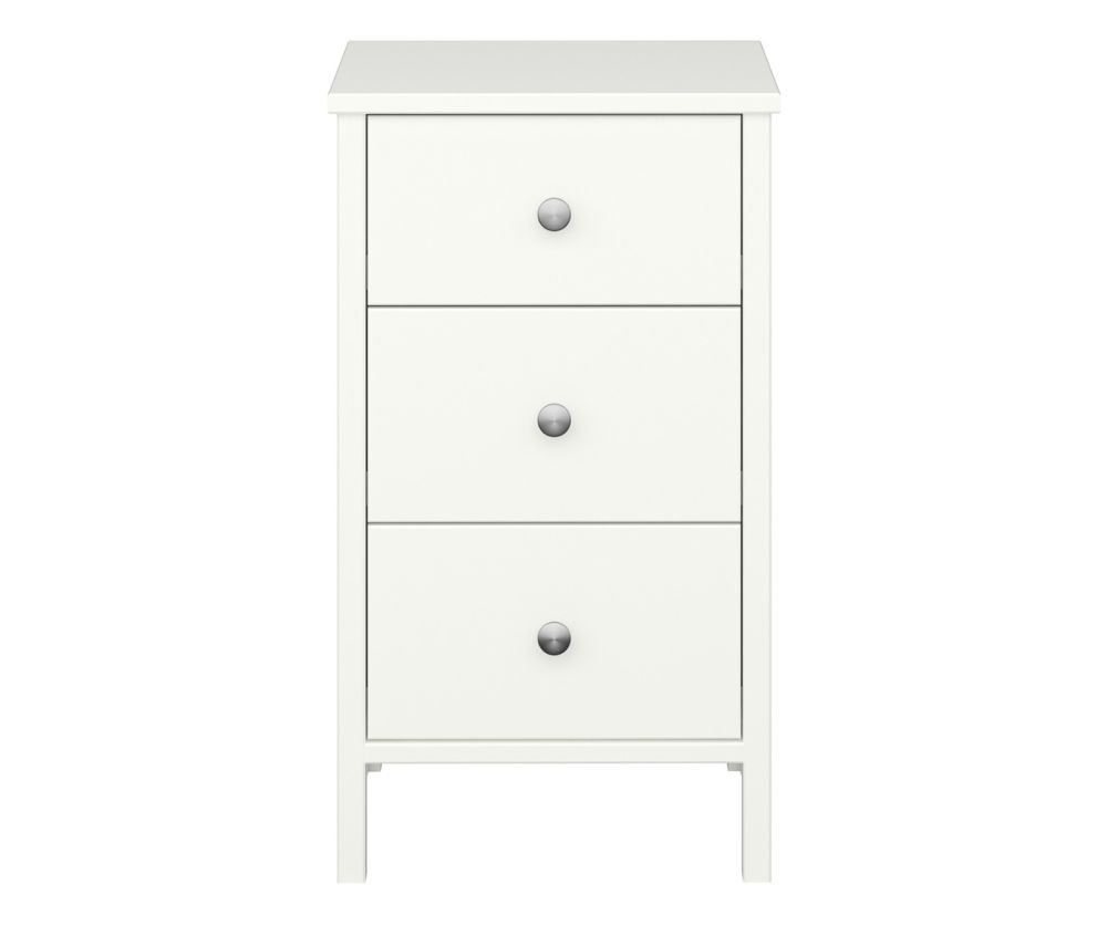 FTG Tromso Off White 3 Drawer Bedside Cabinet