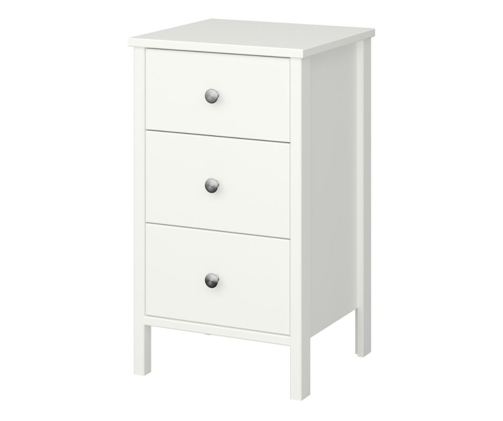 FTG Tromso Off White 3 Drawer Bedside Cabinet