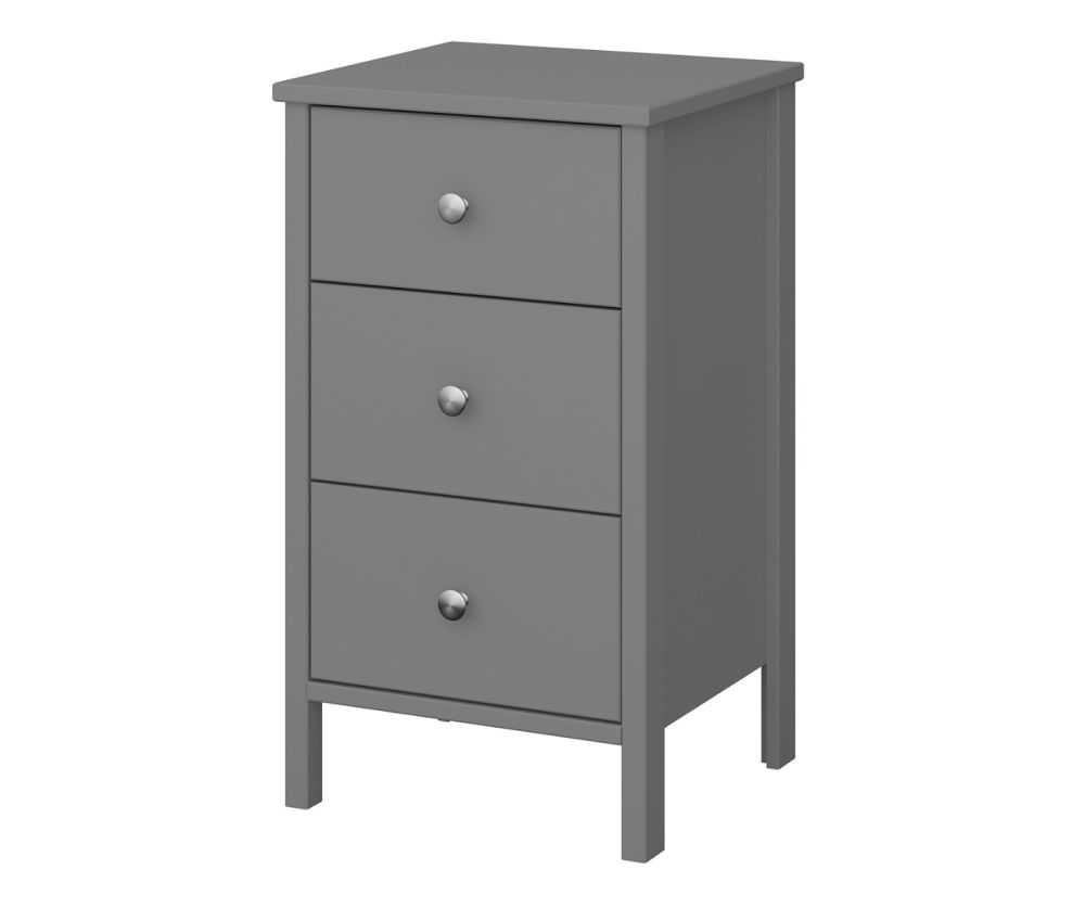 FTG Tromso Grey 3 Drawer Bedside Cabinet