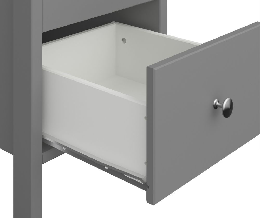 FTG Tromso Grey 3 Drawer Bedside Cabinet
