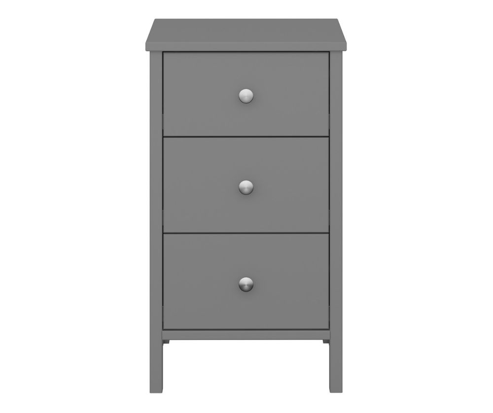FTG Tromso Grey 3 Drawer Bedside Cabinet