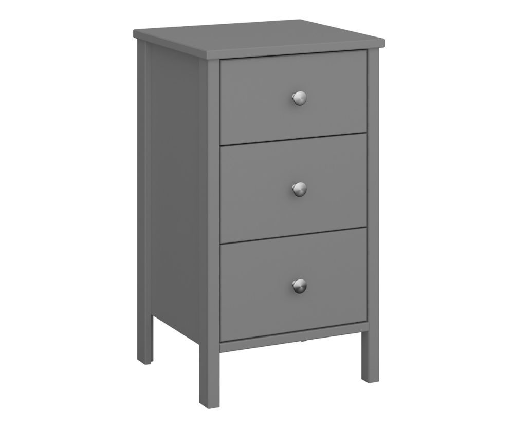 FTG Tromso Grey 3 Drawer Bedside Cabinet
