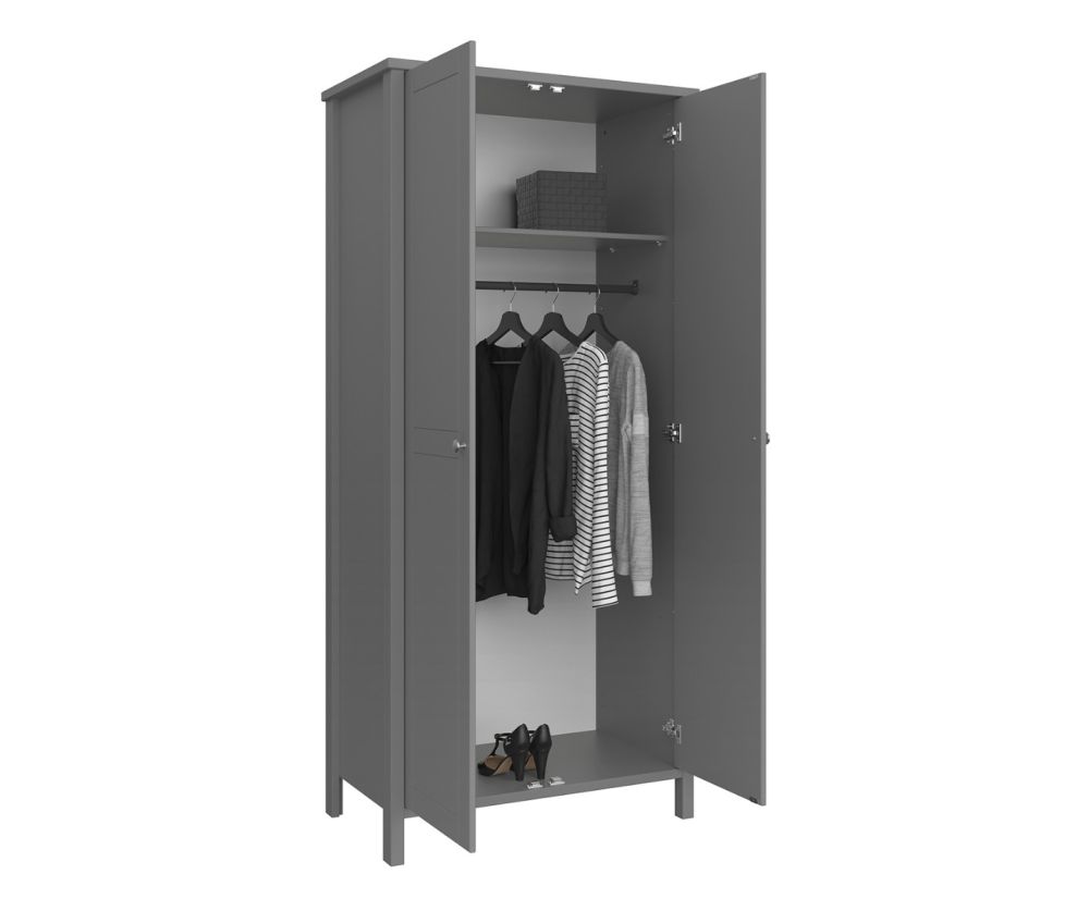 FTG Tromso Grey 2 Door Wardrobe 
