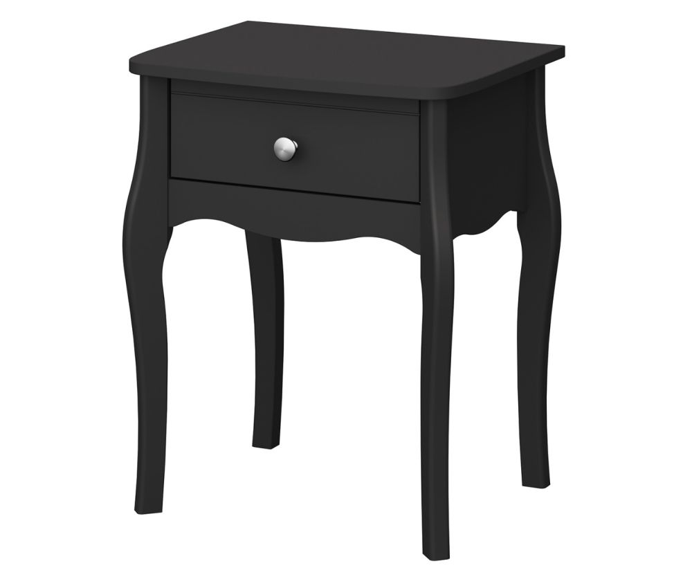 FTG Baroque Black 1 Drawer Nightstand 