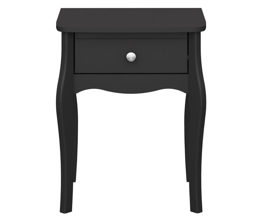 FTG Baroque Black 1 Drawer Nightstand 