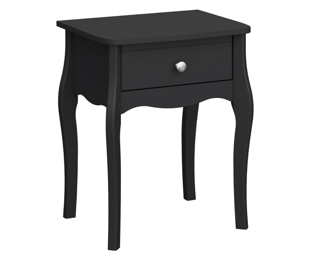 FTG Baroque Black 1 Drawer Nightstand 