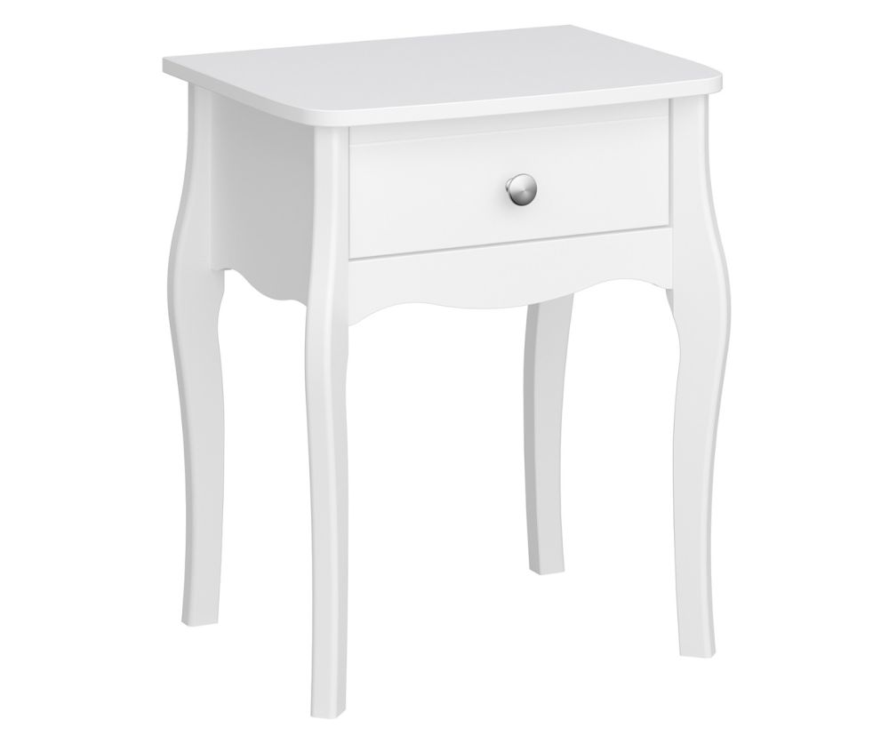 FTG Baroque White 1 Drawer Nightstand 
