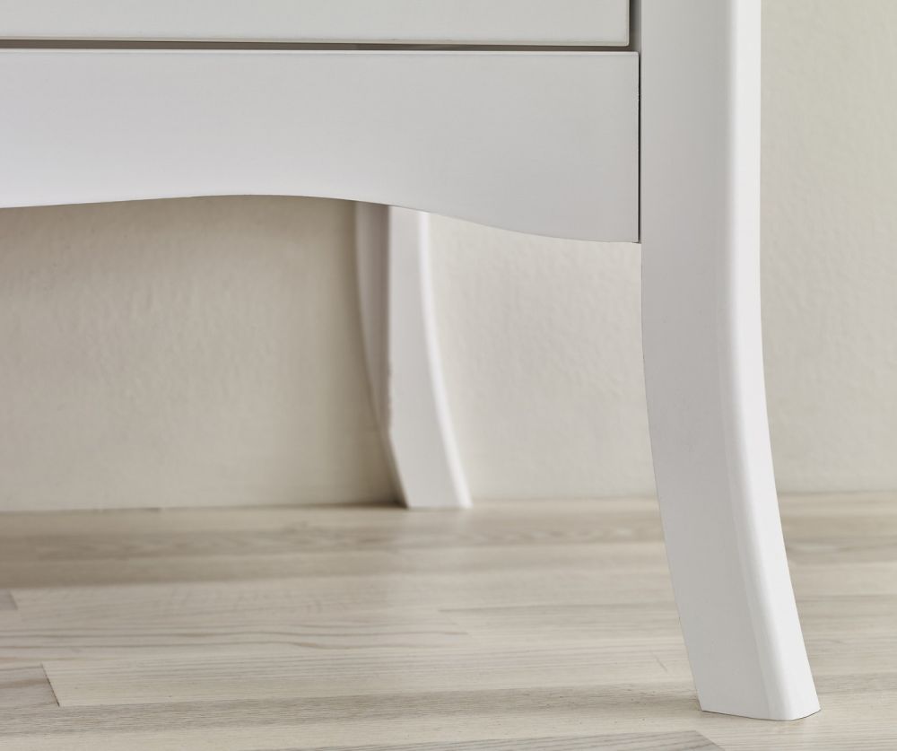 FTG Baroque White 1 Drawer Nightstand 