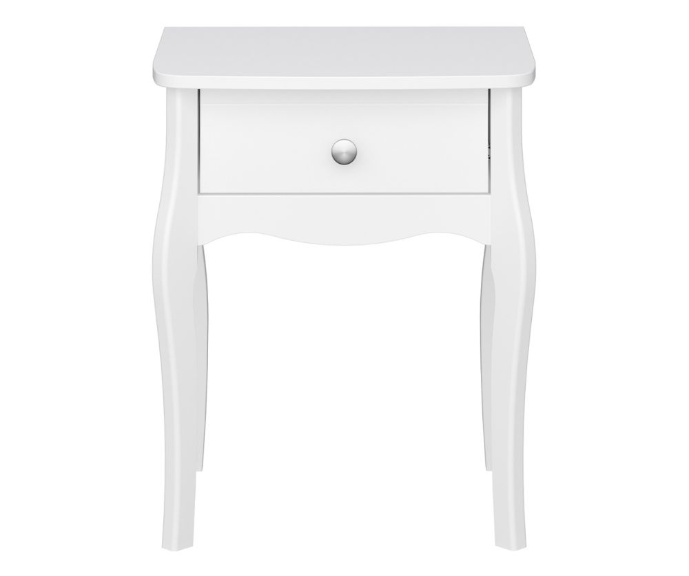 FTG Baroque White 1 Drawer Nightstand 