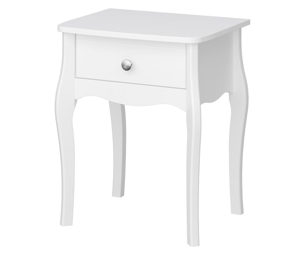 FTG Baroque White 1 Drawer Nightstand 