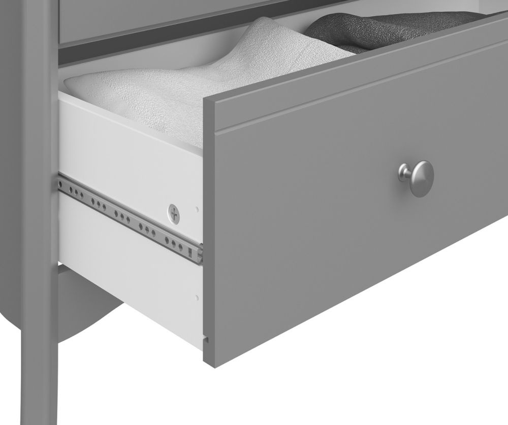FTG Baroque Grey 5 Drawer Narrow Chest