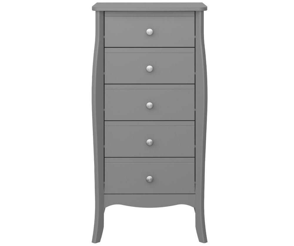FTG Baroque Grey 5 Drawer Narrow Chest