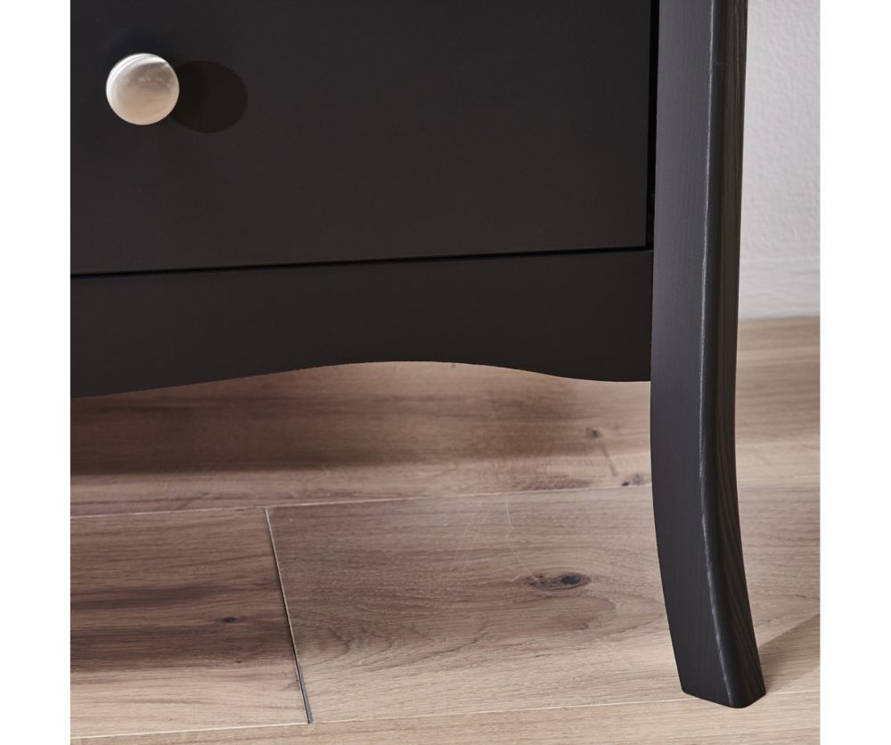 FTG Baroque Black 3 Drawer Wide Chest