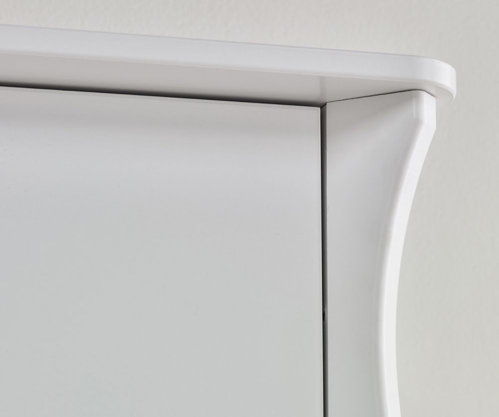 FTG Baroque White 3 Drawer Wide Chest