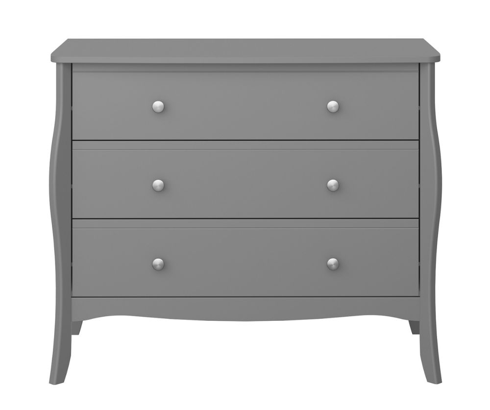 FTG Baroque Grey 3 Drawer Wide Chest