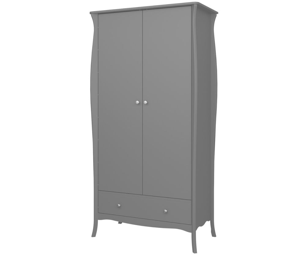 FTG Baroque Grey 2 Door 1 Drawer Combi Wardrobe