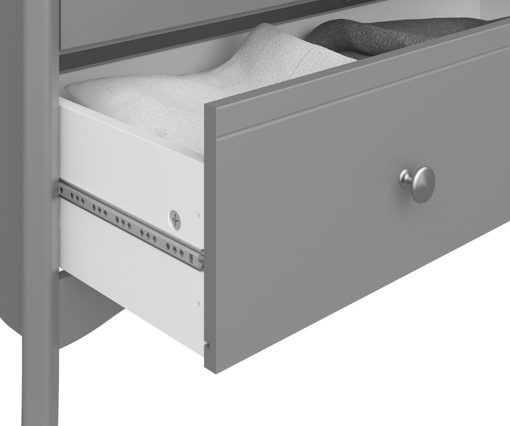 FTG Baroque Grey 2 Door 1 Drawer Combi Wardrobe