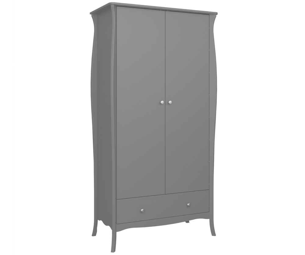 FTG Baroque Grey 2 Door 1 Drawer Combi Wardrobe