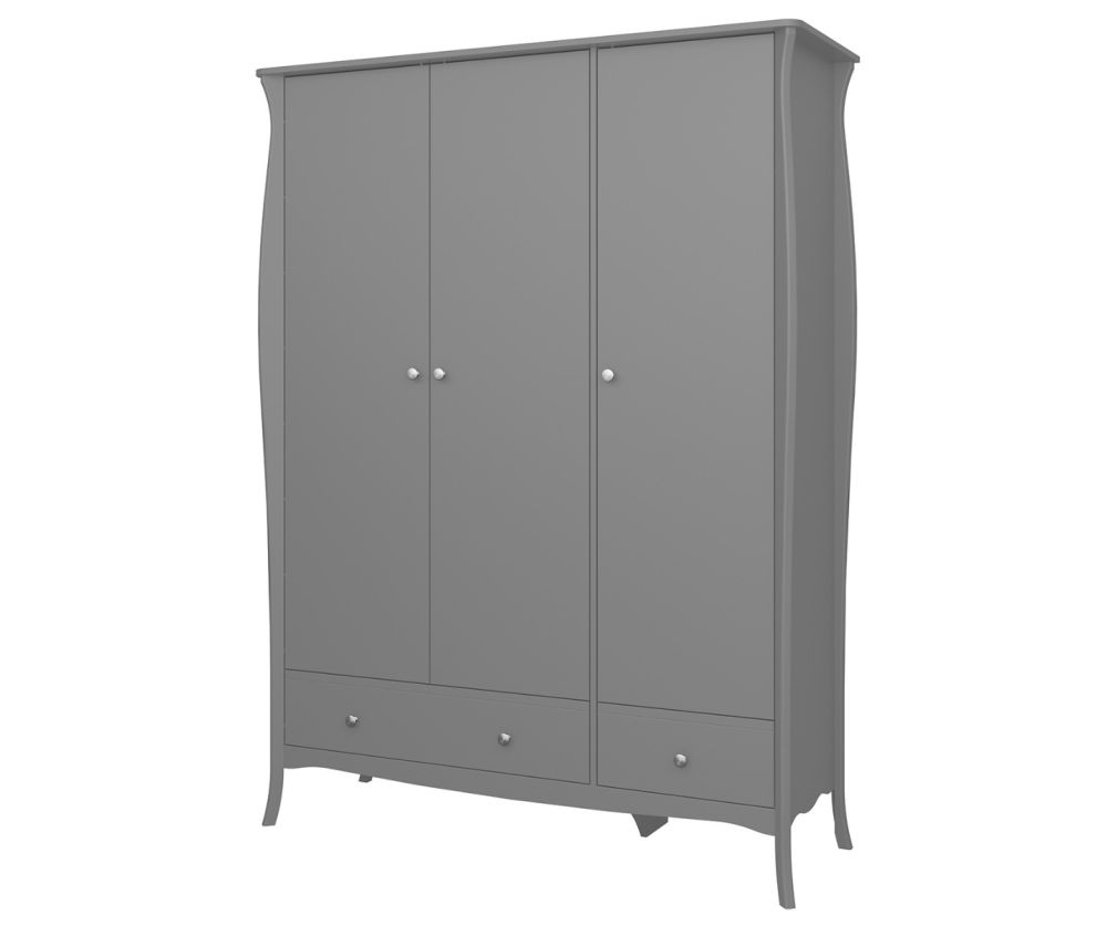 FTG Baroque Grey 3 Door 2 Drawer Combi Wardrobe
