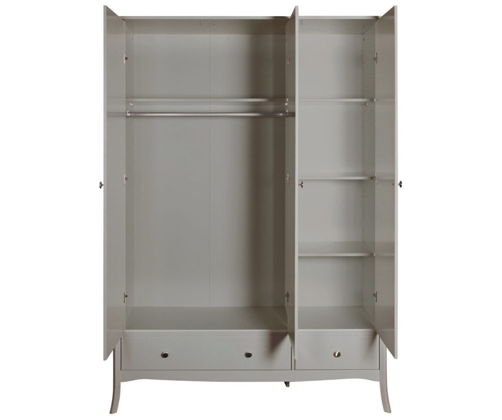 FTG Baroque Grey 3 Door 2 Drawer Combi Wardrobe
