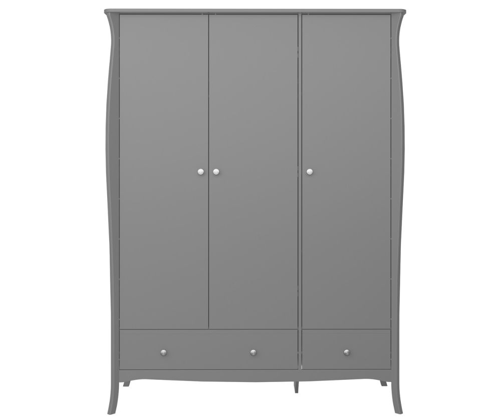 FTG Baroque Grey 3 Door 2 Drawer Combi Wardrobe