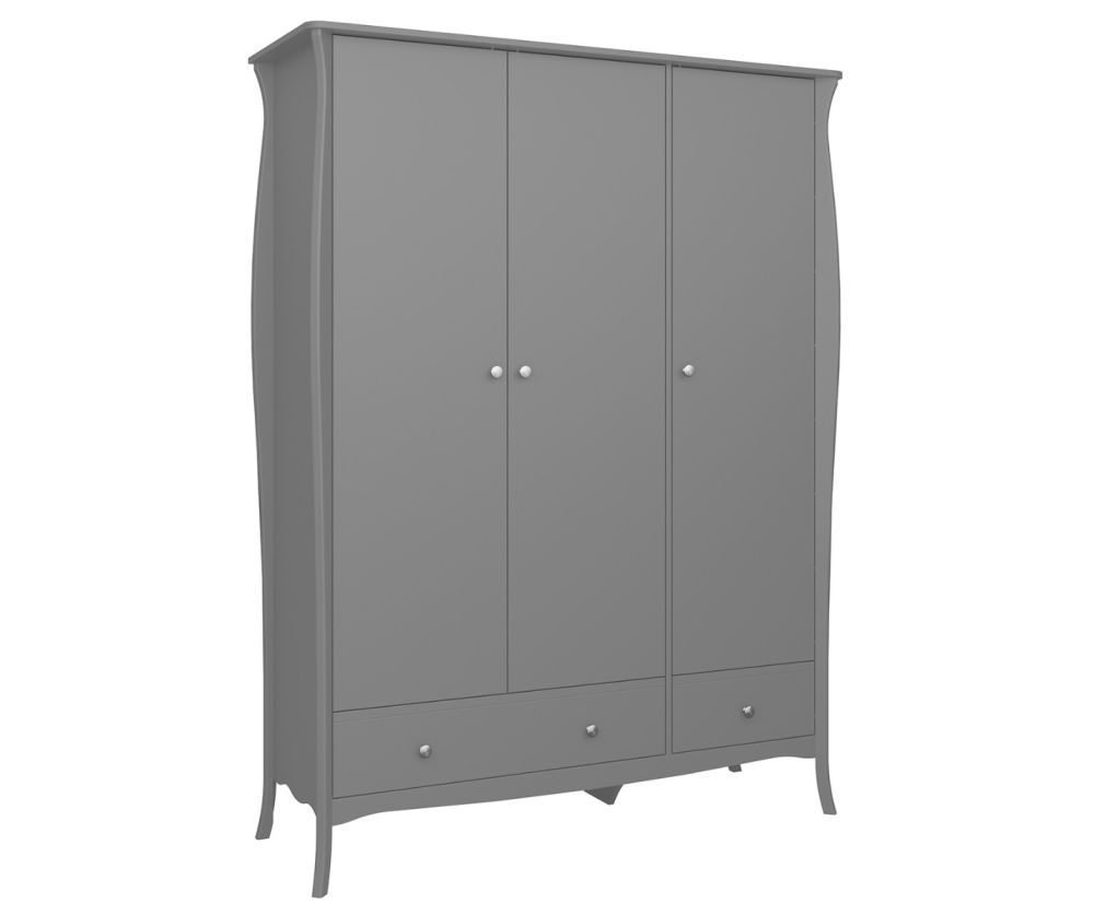 FTG Baroque Grey 3 Door 2 Drawer Combi Wardrobe