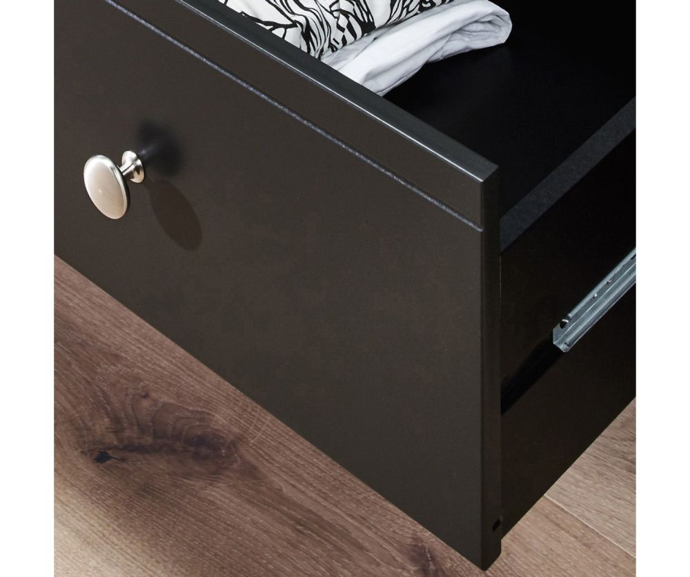 FTG Baroque Black 1 Drawer Vanity with Mirror and Stool