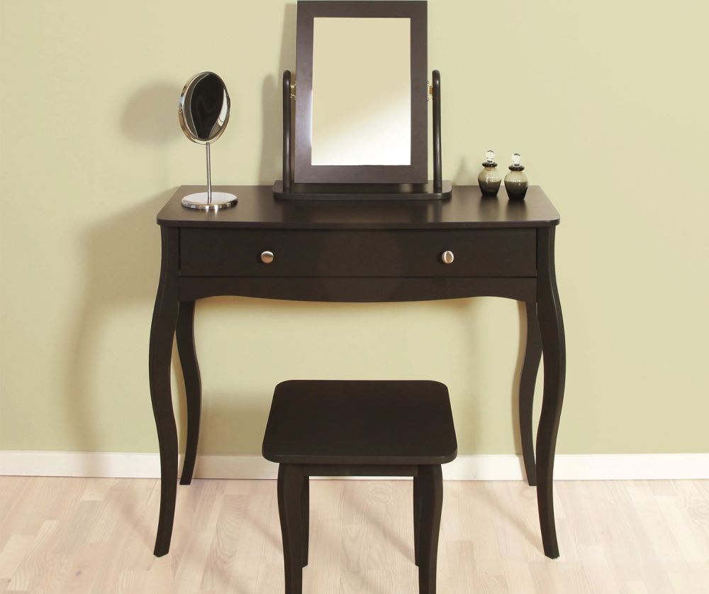 FTG Baroque Black 1 Drawer Vanity 