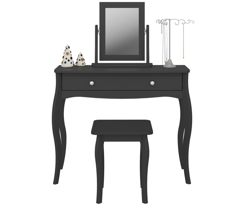 FTG Baroque Black 1 Drawer Vanity 