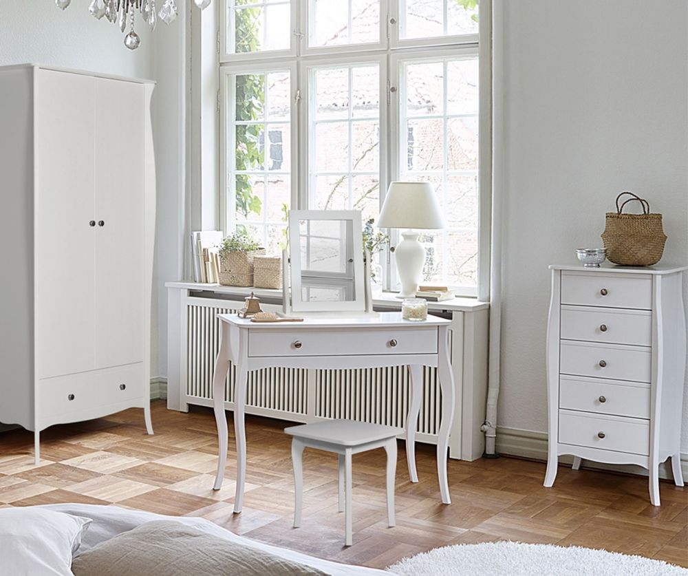 FTG Baroque White 1 Drawer Vanity 
