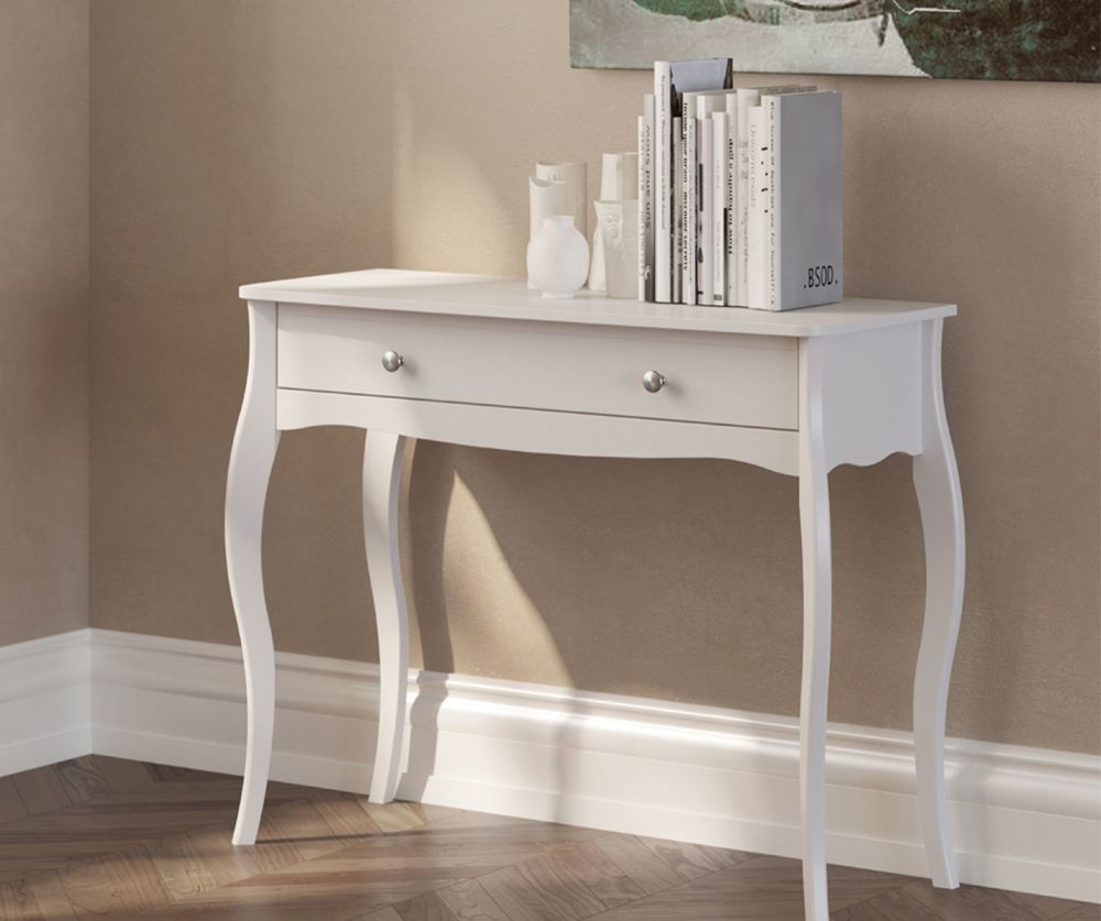 FTG Baroque White 1 Drawer Vanity 