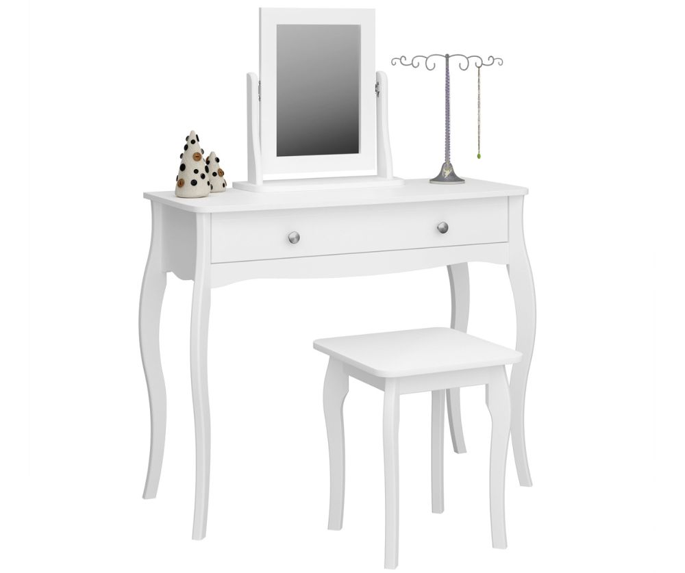 FTG Baroque White 1 Drawer Vanity 