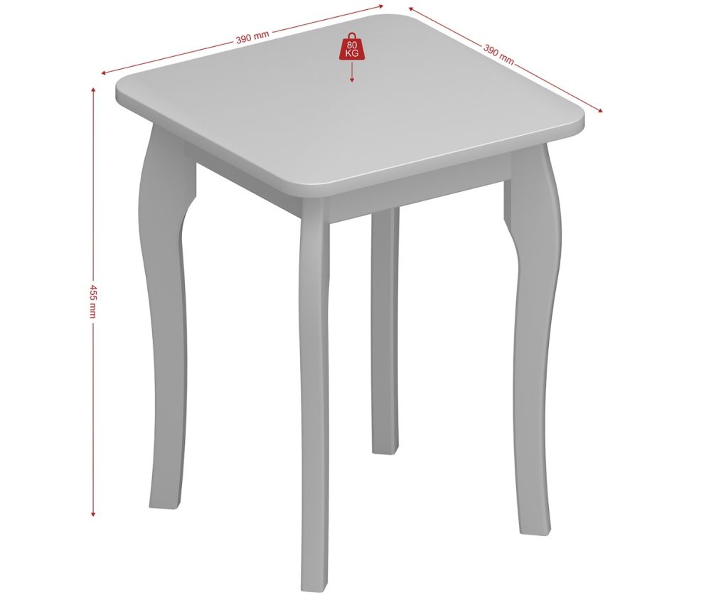 FTG Baroque White Stool 