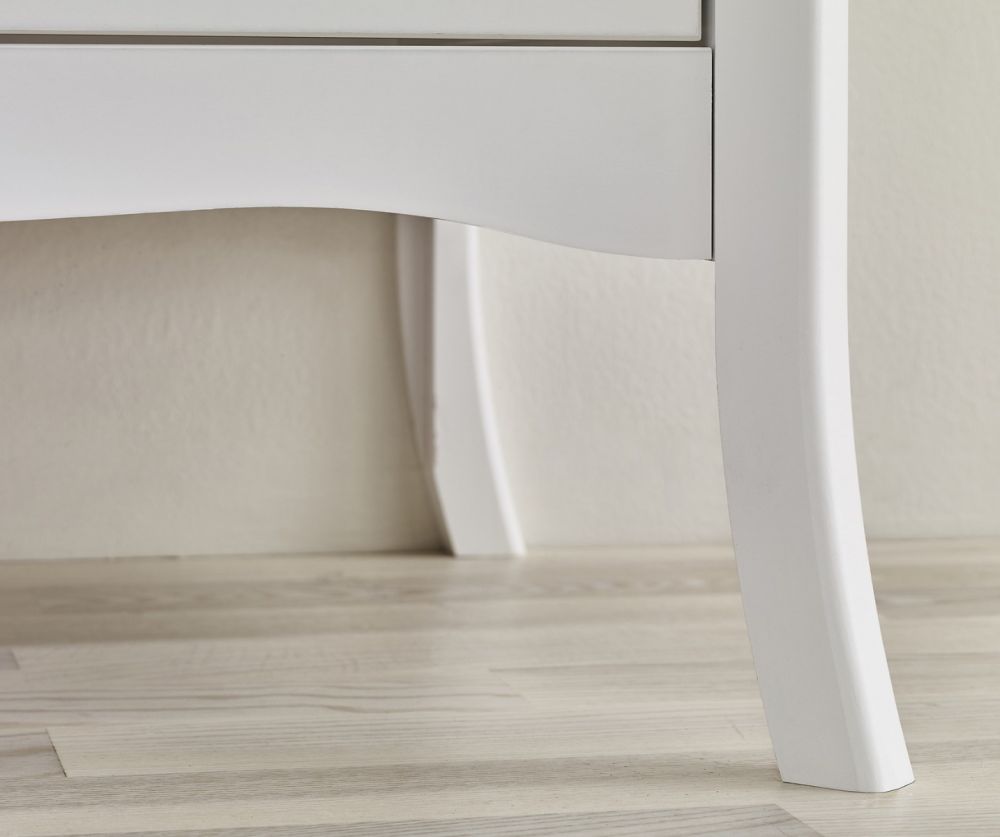 FTG Baroque White 2 Door 2 Shelves TV Table