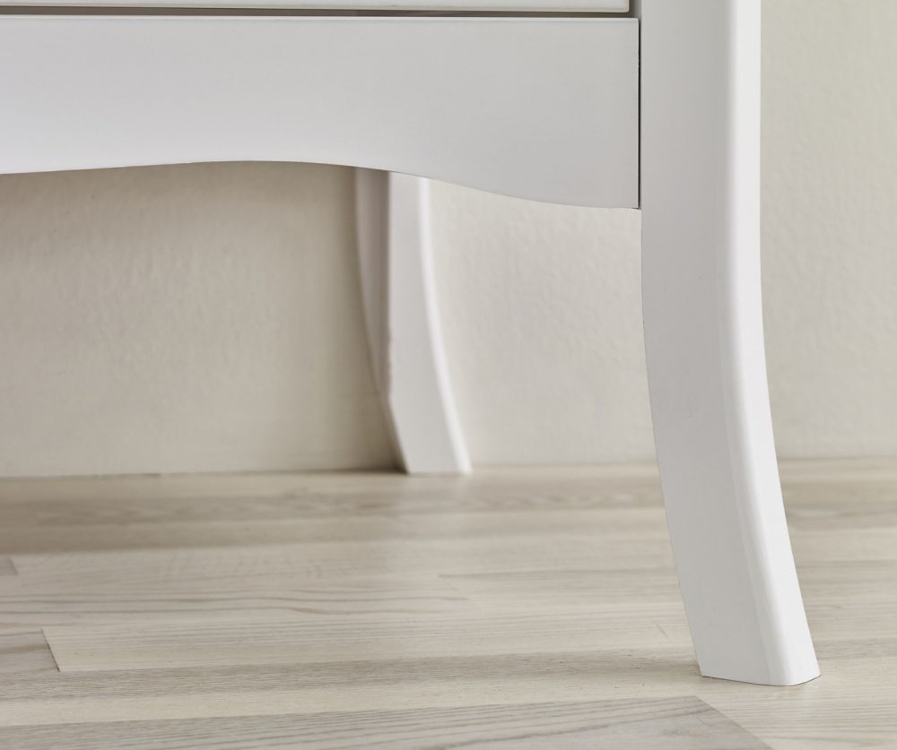 FTG Baroque White 4 Door 2 Shelves TV Table