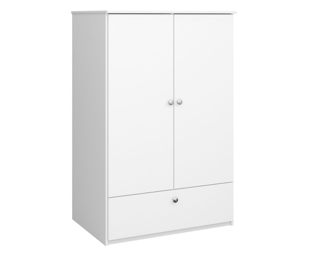 FTG Steen for Kids White 2 Door 1 Drawer Wardrobe 