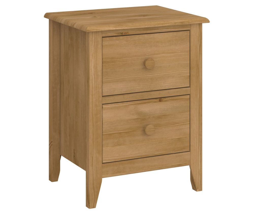 FTG Heston Pine 2 Drawer Nightstand