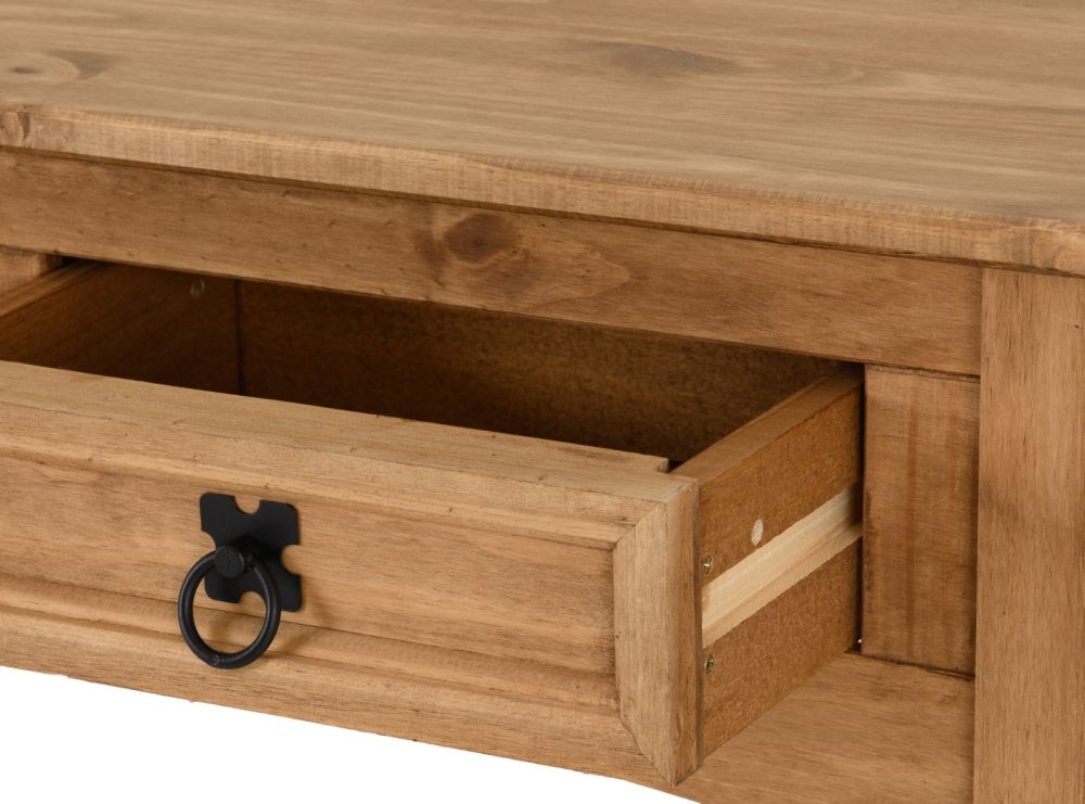 Seconique Corona Pine Console Table with 2 Drawer