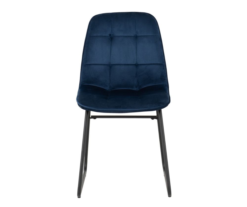 Seconique Furniture Hamilton Large Dining Set – Medium Oak Effect Table & Lukas Sapphire Blue Velvet Dining Chairs