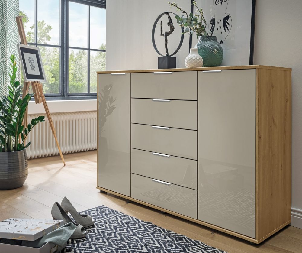 Wiemann Vip Monaco 4000 Glass Champagne 2 Door Combi Dresser