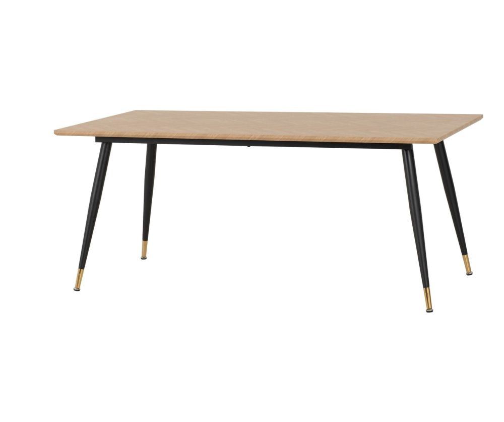 Seconique Furniture Hamilton Large Dining Set – Medium Oak Effect Table & Lukas Sapphire Blue Velvet Dining Chairs