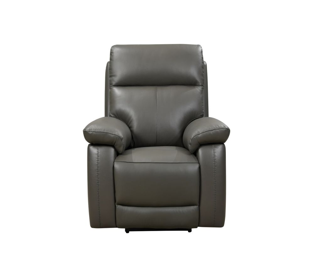 Brooklyn Grey Leather Recliner Armchair